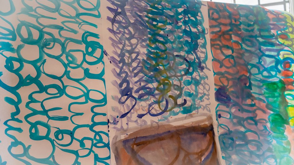 11. Come: And Another Thing - stream of thought, paint on paper 11 Come: And Another Thing - stream of thought, paint on paper (detail)